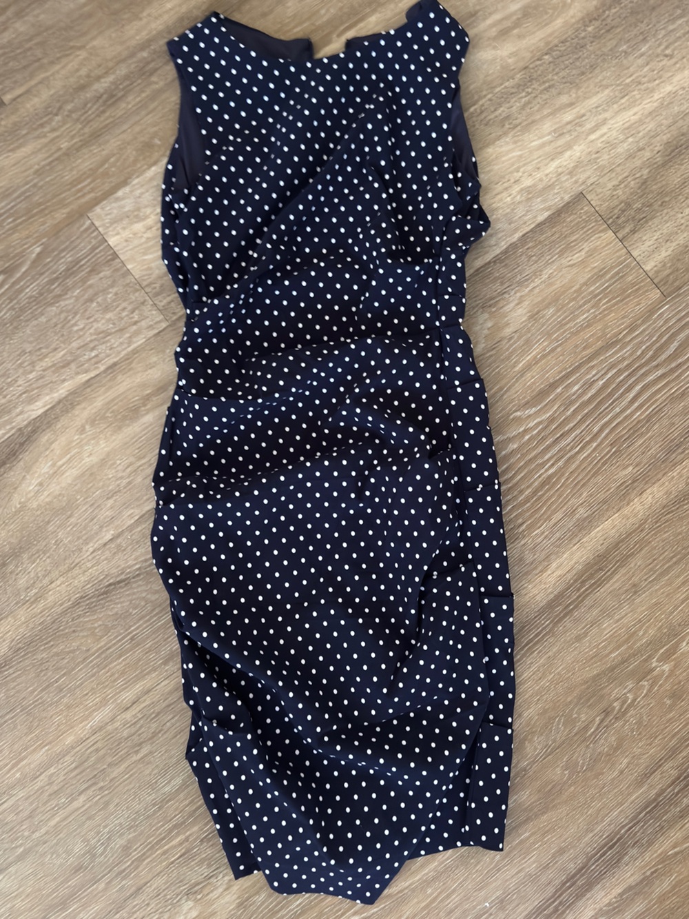 Sara Campbell Navy Polka Dot Midi Dress